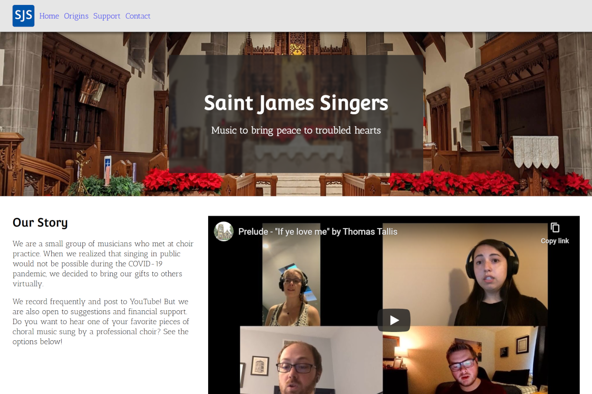 Landing page for the Saint James Singers